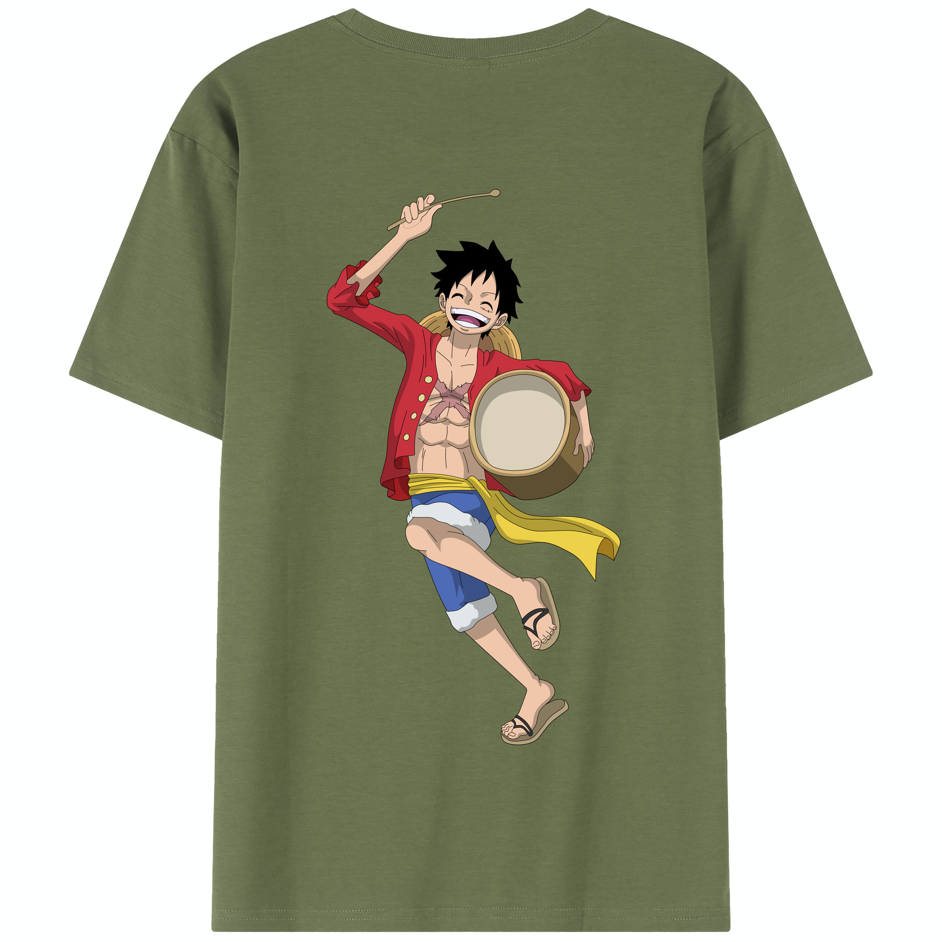 ワンピース モンキー・D・ルフィ ONE PIECE Monkey D. Luffy 綿100％半袖Tシャツ（背面プリント）